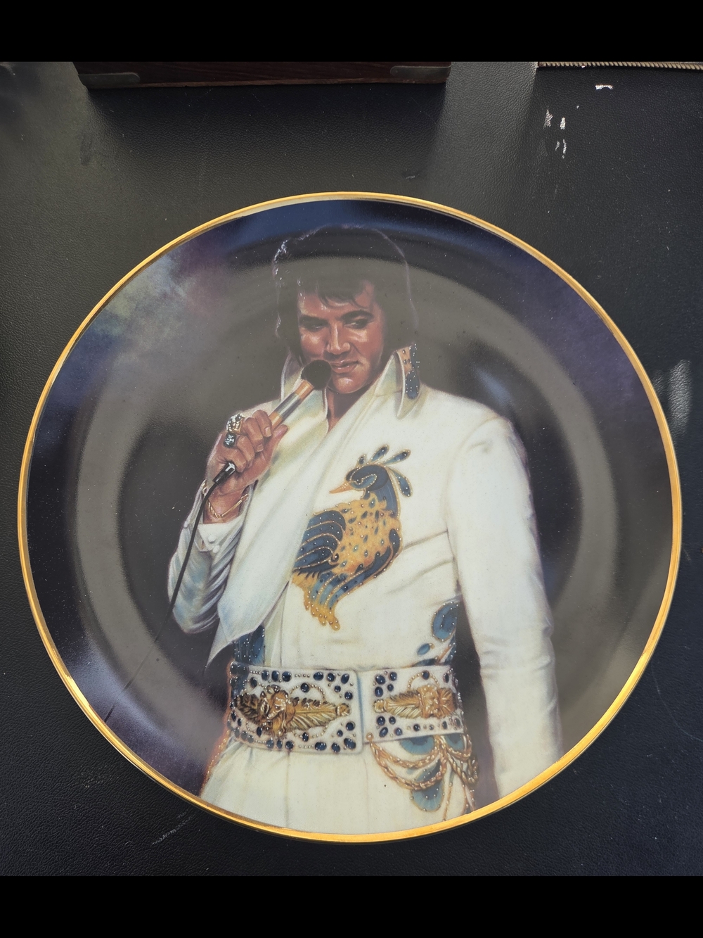 Elvis Remembered Collectible Gold Rim Plate - Tenderly 9667